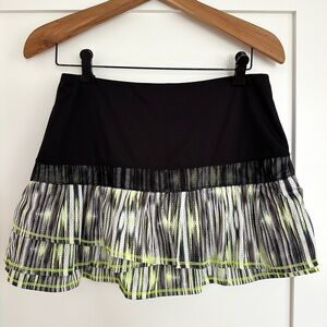 Lucky in Love Black and Neon Yellow Mini Skirt
